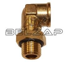 Соединитель переходник М12хF16мм угловой латунь, INF.11.M12F16L, STARTEC